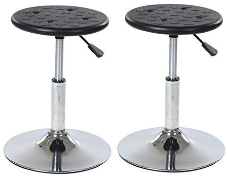 NUBAOzy Laboratory Stool, Small Work Stool, Adjustable Base Stool, Punched Anti-Static Panel 360° Rotation Large Chassis Suitable for Clinic Workshop Office Lifting 45-55cm Black (Color : Black×2)