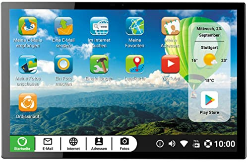 Ordissimo - Celia Tablet for Seniors - Easy to Use - Intuitive Interface - 10 Inches Touchscreen with Large Display - 4G SIM Card Option - 2 Cameras - USB Port - Phone and Video Calls - Silver