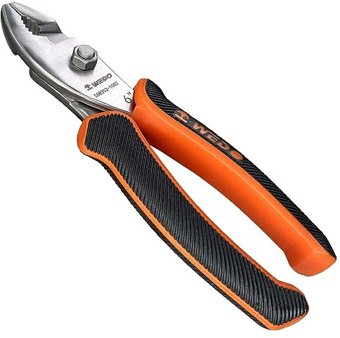 WEDO Verstellbare Kombizange aus Edelstahl, Drahtschneider mit rutschfestem Griff, korrosionsbeständig, rostfrei, langlebig, umweltfreundlich, Oberfläche ohne Chrom, 150 x 8 mm