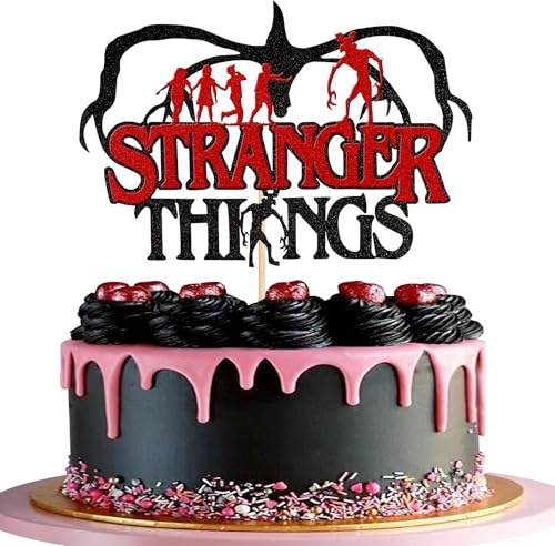 Stranger Things - Decorazione per torta con glitter, per Halloween, decorazione per torta di Halloween, per happy halloween, feste, baby shower, compleanni, feste, torte