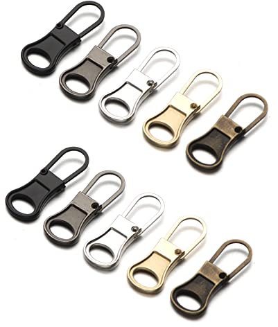 Mizeer Tirette de rechange pour veste, parfaite pour les fermetures éclair à petits trous, petites tirettes de fermeture éclair amovibles pour réparation de vêtements, vestes, bottes, sac à main