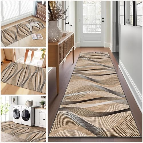 Ruxevnsy Tapis de Passage pour Couloir Long 40 x 60 cm Cuisine Devant Evier Antidérapant et Lavable Tapis de Couloir Long Moderne Absorbant Tapis d Entree Interieur Tapis de Porte pour Salon Chambre