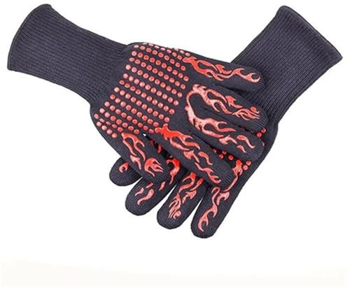 Guantes Para Barbacoa Guantes bicapa resistentes a altas temperaturas, guantes for asar, manoplas antideslizantes de silicona for horno, resistencia al desgaste, barbacoa, cocinar y hornear Para Cocin