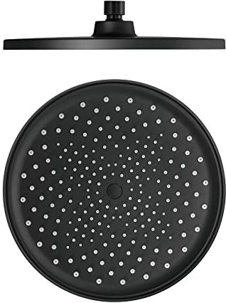 25 cm regnduschhuvud med magtryckökning, lätt att installera och rengöra helkroppstäckning svart silikonmunstycken vattenfall design