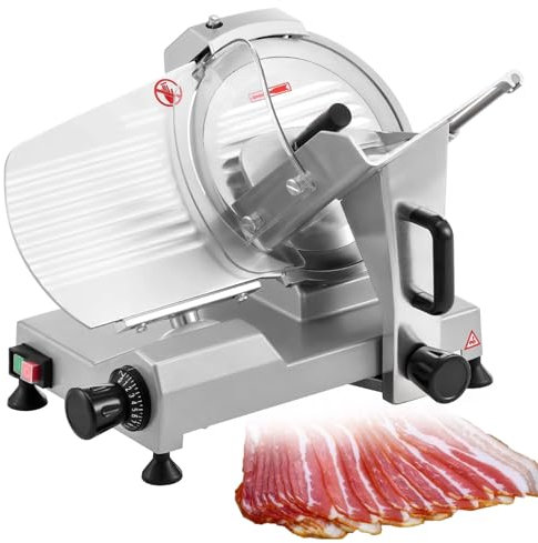 Eastnmythet Máquina Cortadora de Carne para El Hogar, Cortadora Eléctrica de Alimentos para Fiambres para Carne, Queso, Pan, Grosor Ajustable, Cortadora de Verduras y Frutas,220mm/8inch