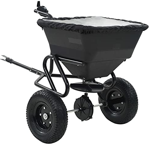 Sophrelle Carro Remolque esparcidor de Sal PVC y Acero 125x74x79 cm 45 L Negro,142967