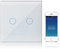 KETOTEK Smart Light Switch WiFi 2 Gang 1 Way Compatible with Alexa, Touch Light Switches White Glass Panel Tuya Smart Life App