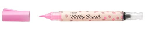 Pentel XGFH-P Milky Brush pennello con inchiostro a colori pastello, rosa, 1 pz