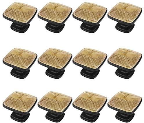 12 paquetes de pomos de mango cuadrado vintage periódico tabla de los elementos