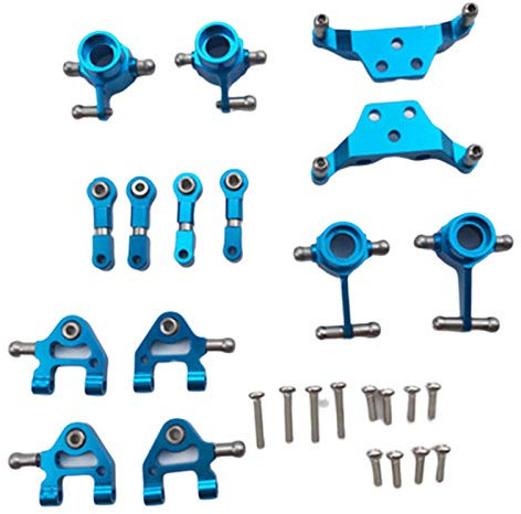 Deger Metall Verbesserte Teile Lenkung Cup Swing Arm Plate Set für P929 P939 K969 K979 K989 K999 1/28 RC Auto, Blau