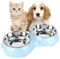 Fressnäpfe für Hunde, 2 Stück Edelstahl Futternapf 400 ml, rutschfest Doppel Napfset Hundenapf Katzennapf Fressnapf für Mittelgroße und kleine Hunde, Katzen