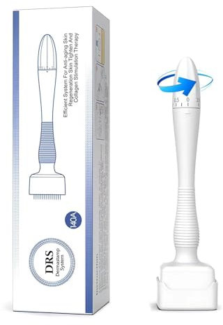 Zephyrcraft Derma Stamp 0-3mm Ajustable para Mujeres y Hombres - 140 Microagujas Dermaroller para el Cuero Cabelludo Facial y Físico