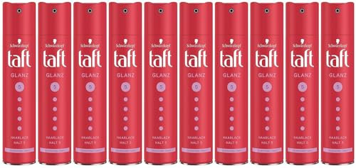 10x Schwarzkopf Taft Haarlack Glanz Haltegrad 5 Haarstyling, Haarspray für alle Haartypen, strahlender Glanz und Gloss Finish, vegane Formel* 250ml (10er Pack)