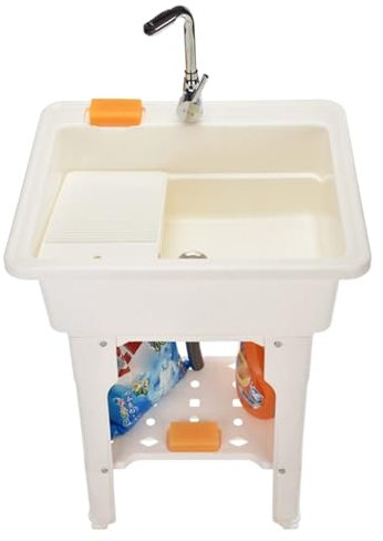 Lavandino per lavanderia, design autoportante, con asse rimovibile per balcone, patio, garage o cantina