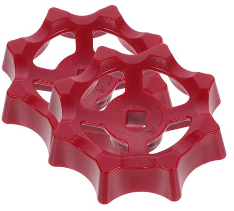 NUOBESTY 2 pezzi Maniglia Valvola Farfalla Quadrata in Plastica Rossa per Rubinetto Acqua Maniglia Resistente e Facile da Azionare per Valvole Arresto