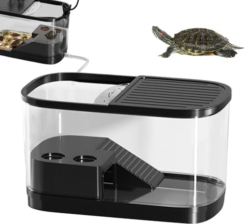 Turtle Habitat Enclosure - High Transparency Reptile Terrarium Tank, Secure Aquarium Design for Frogs and Lizards, Escape Prevention with Ventilation, Durable Breeding Box for Geckos, Snakes