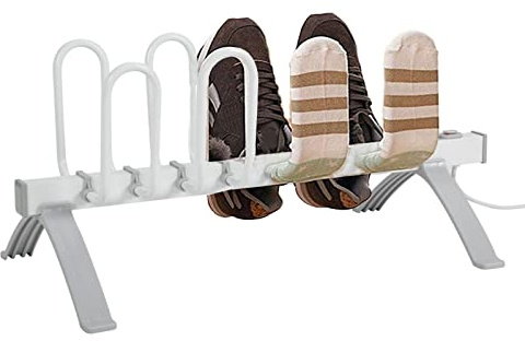 Séchoir à chaussures – Séchoir chauffant avec 4 supports pour bottes de travail, chaussettes et gants à séchage rapide pour la maison ou le lieu de travail