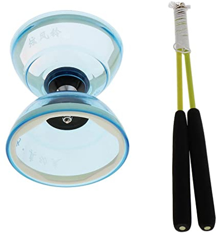 FytStycale Juguete Diabolo Tradicional Triple Rodamiento Incluye Palos Cuerda y Aros para Función Educativa Material Plástico Adecuado para, Azul