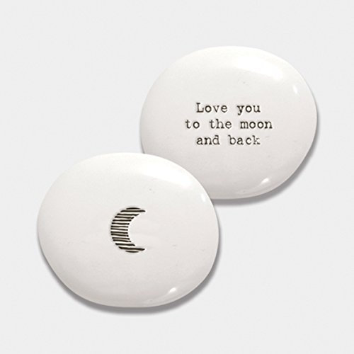 East of India Porcelain Pebble - Love You To The Moon and Back