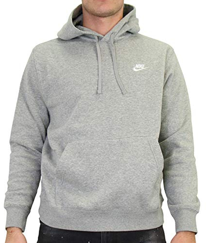 Nike Homme Club Sweat à capuche, Gris (Dk Grey Heather/Matte Silver/W), XS EU