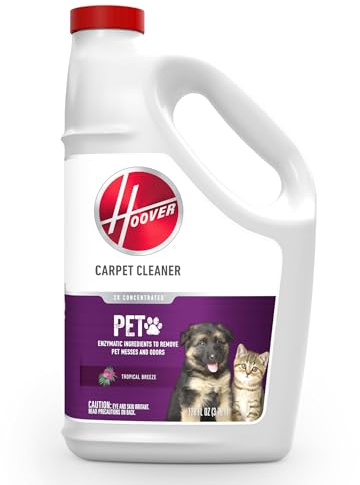 Hoover Pet Carpet Cleaner Solution, 128 oz., Tropical Breeze Scent, Deep Cleaning Shampoo Solution, Eliminates Urine Stains and Odors, Pair Carpet Cleaner Machine