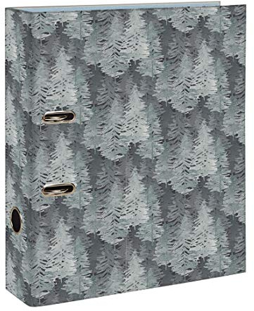 Clairefontaine 115650C - Un Classeur à Levier en Carton motifs Sapins/Montagne/Nature - Home Office - Dos 70mm - A4 maxi - Papier grain fin - Collection La Vie En Vosges - 2 visuels, livr aléatoire