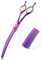 PURPLEBIRD Fellschere 7 Inch Gebogene Hundeschere Effilierschere Professionelle Haustierpflege Stumpfe Spitze Katzenschneidewerkzeuge Japanische Edelstahlklingen Lila
