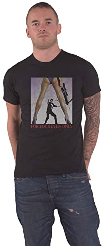 James Bond 007 T Shirt for Your Eyes Only Nouveau Officiel Homme Noir