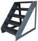 Kaminbau Mierzwa Premium Stahl Treppe Freistehend Verzinkt & komplett Anthrazit Pulverbeschichtet 5 Stufen (Breite 60 cm) (Höhe 95 cm) Wetterfest Gitterroststufe Gartentreppe