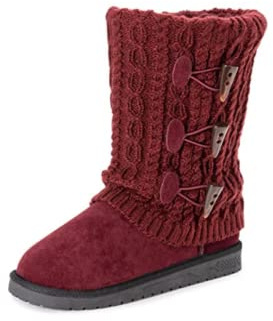 MUK LUKS Women's Cheryl Boots, Burgundy, 10