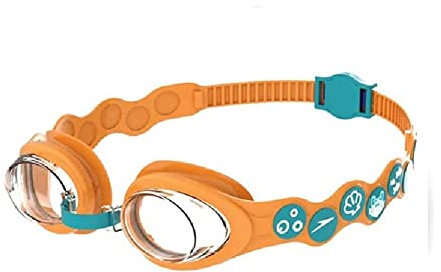 Speedo Unisex Kinder Sea Squad Spot Schwimmbrille | Schwimmen lernen | Verstellbares Band | Bequeme Passform Schwimmbrille, Aquarium/Aanadi Orange/Clear, Einheitsgröße