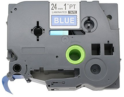 BROVACS Etikettenband, kompatibel mit Brother P-Touch TZ 555, TZe 555, 24 mm, OPA1155E, 1 Stück, Weiß auf Blau