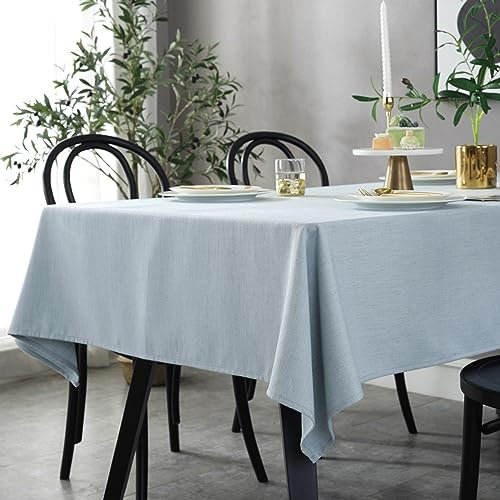 Qkoimpnrd Tischdecke aus Kunststoff Premium Rechteckige Verschleißfest und Langlebig Tischabdeckung Gartentischdecke Blau 150 × 220cm