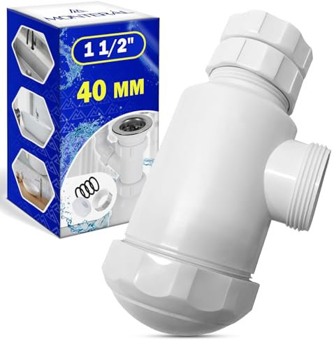 Sifone Lavabo Bagno 1 1/2 40 mm in Polipropilene - Garanzia di 10 Anni - MONTERAL