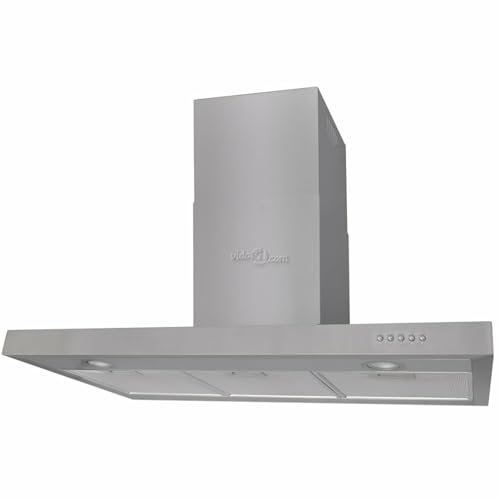 Sufrk Campana extractora Plana Acero Inoxidable 900 mm Extractor Cocina Campana De Recirculacion con Filtro Carbono Campana