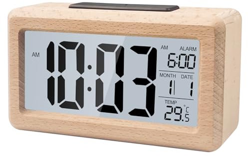 Gvolatee Wecker Digital, Digitaler Uhr Batteriebetrieben, LCD Display Tischuhr, Reisewecker mit Temperaturanzeige, Digitaluhr mit Snooze und Nachtlicht Funktion, für Schlafzimmer Schreibtisch Reisen