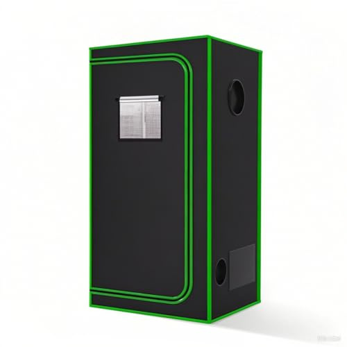 MELONFARM 2x2 Grow Tent, 24x24x72'' High Reflective 600D Diamond Mylar Canvas with Observation Window and Floor Tray for Hydroponic Indoor Plant Growing