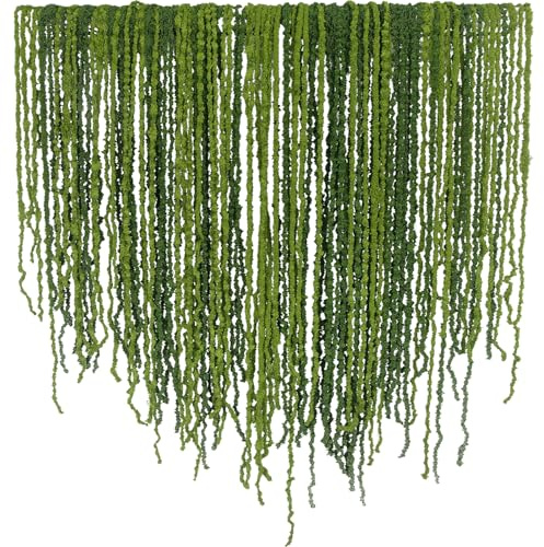 CEWUDA 60 Pcs Hanging Moss Vines Faux Moss Garland for Decorating Artificial Amaranthus Hanging Flowers 59-62 Inch Fake Mossy Rope for Crafts Wedding Arch Floral Arrangment Wall Hanging Mantle Outdoor