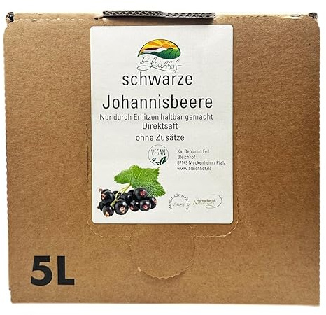 BLEICHHOF® Schwarzer Johannisbeersaft - Direktsaft, vegan, Bag-in-Box (1x5l)