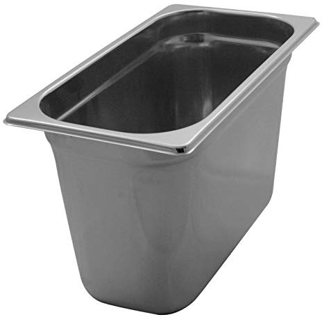 GST1/3P200 Contenitore Gastronorm 1/3 h200 in acciaio inox AISI 304 Certificato Moca Prodotto Italiano dim.cm 32,5x17,6x20h