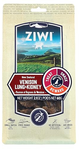 ZIWI Kauspielzeug und Leckerlis für Hunde - ganz natürlich, luftgetrocknet, einzelnes Protein, getreidefrei, hochwertige Leckerlis, Snack, Belohnung (Wildlunge und Niere) 60 ml (1 Stück)