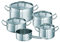 Schulte-Ufer Topf-Set Profi-Line i 5-tlg. aus Edelstahl bestehend aus Brat- Stiel- und Fleischtöpfen, Set 481