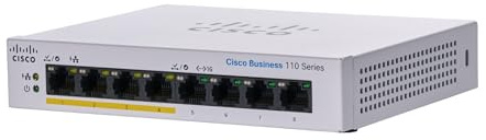 Cisco Business CBS110-8PP-D Unmanaged Switch | 8 Port GE | Partial PoE | Desktop | Ext PS | Limited Lifetime Protection (CBS110-8PP-D)