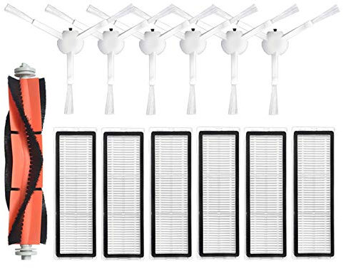 LICHIFIT Haupt-Seitenbürste HEPA-Filterteile Wischtuch Wasserkern Kamm für Mijia 1C Roboter Staubsauger Ersatzzubehör