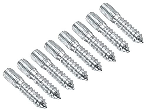 QUARKZMAN M10x50mm Cintre Boulon Vis Double Filetage x 8PCS Carbone Acier Double Tête Vis pour Canapé Jambes, [Argenté]