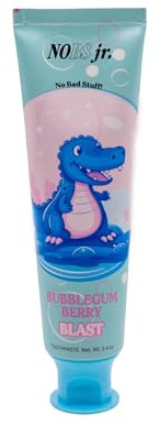 NOBS Jr. Kids Nano Hydroxyapatite Toothpaste – Fluoride Free, SLS-Free, Remineralizing - Dentist Formulated - Bubblegum Berry