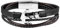 Akzent Aimee Unisex-Armband Leder Edelstahl Damen Herren Anker Länge Magnetverschluss Maritim Trend schwarz (22.5)