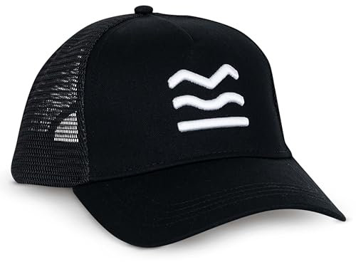 HUIIKE Gorra Trucker Hombre y Mujer, Negra Gorras de Hombre Verano Transpirable con Rejilla | Trucker Cap Talla Unica Ajustable | Bone Homem Beisbol Cerrada por Detrás | Baseball Cap Deporte Playa