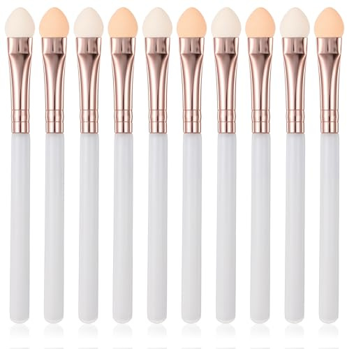 10pcs Eyeshadow Brushes Makeup Sponge Brushes Applicators Professional Eyeshadow Applicators Reusable Sponge Eyeshadows Brush Eyeshadows Applicator Stick Sets Round Foam Applicator Tool for Girls