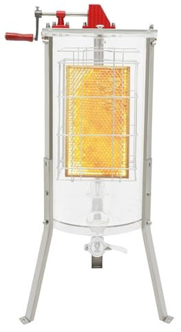 YYRHD-CZ Acryl-transparentes Fass, Wabenrotator, Honigzentrifuge, Imkereiausrüstung Mit Abdeckung, Manueller Honigextraktor, 2-Rahmen-Honigpresse, Honigpresse